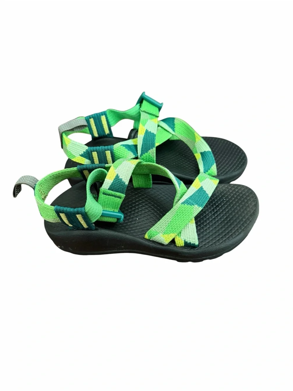 Chaco Kids Z/1 EcoTread Green Geometric Sport Sandals Size 12